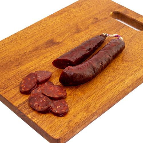 Charcuterie Espagnole Avec Saucisses Tranchées Fuet Chorizo Sur Une  Assiette Rustique. Fond En Bois. Vue Supérieure Image stock - Image du  secouez, traditionnel: 221029535